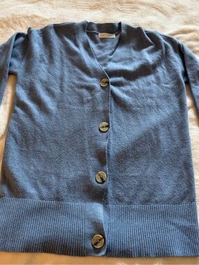 Primark Blue Button-Front V-Neck Cardigan